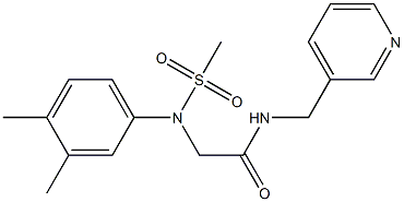 2-[3,4-dimethyl(methylsulfonyl)anilino]-N-(3-pyridinylmethyl)acetamide 结构式