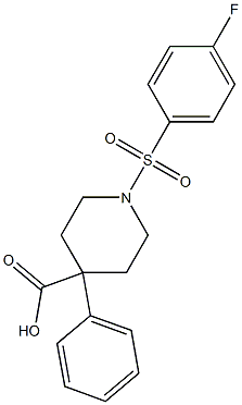 1-[(4-fluorophenyl)sulfonyl]-4-phenyl-4-piperidinecarboxylic acid 结构式