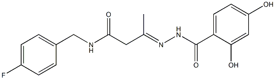 3-[(2,4-dihydroxybenzoyl)hydrazono]-N-(4-fluorobenzyl)butanamide 结构式