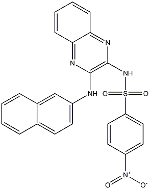 4-nitro-N-[3-(2-naphthylamino)-2-quinoxalinyl]benzenesulfonamide 结构式