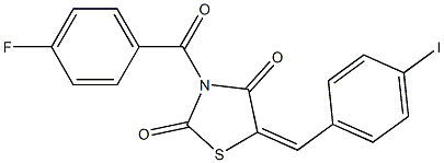 3-(4-fluorobenzoyl)-5-(4-iodobenzylidene)-1,3-thiazolidine-2,4-dione 结构式