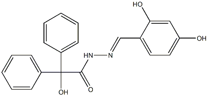 N'-(2,4-dihydroxybenzylidene)-2-hydroxy-2,2-diphenylacetohydrazide 结构式