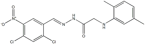 N'-{2,4-dichloro-5-nitrobenzylidene}-2-(2,5-dimethylanilino)acetohydrazide 结构式