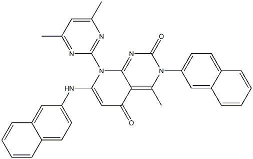 8-(4,6-dimethyl-2-pyrimidinyl)-4-methyl-3-(2-naphthyl)-7-(2-naphthylamino)pyrido[2,3-d]pyrimidine-2,5(3H,8H)-dione 结构式