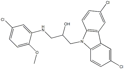 1-(5-chloro-2-methoxyanilino)-3-(3,6-dichloro-9H-carbazol-9-yl)-2-propanol 结构式