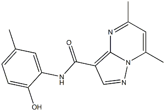 N-(2-hydroxy-5-methylphenyl)-5,7-dimethylpyrazolo[1,5-a]pyrimidine-3-carboxamide 结构式