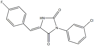 3-(3-chlorophenyl)-5-(4-fluorobenzylidene)-2,4-imidazolidinedione 结构式