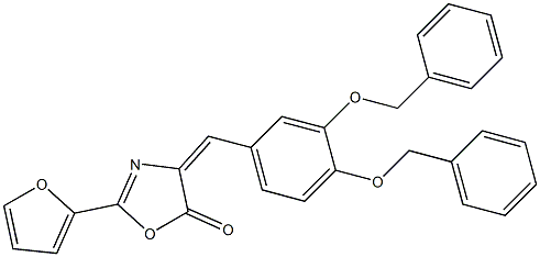 4-[3,4-bis(benzyloxy)benzylidene]-2-(2-furyl)-1,3-oxazol-5(4H)-one 结构式