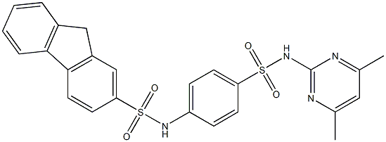N-(4-{[(4,6-dimethyl-2-pyrimidinyl)amino]sulfonyl}phenyl)-9H-fluorene-2-sulfonamide 结构式
