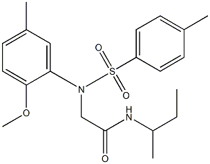 N-(sec-butyl)-2-{2-methoxy-5-methyl[(4-methylphenyl)sulfonyl]anilino}acetamide 结构式