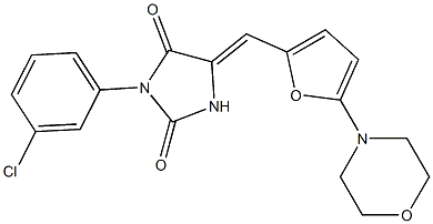 3-(3-chlorophenyl)-5-{[5-(4-morpholinyl)-2-furyl]methylene}-2,4-imidazolidinedione 结构式