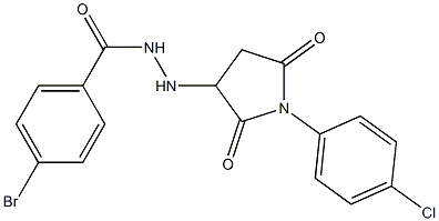 4-bromo-N'-[1-(4-chlorophenyl)-2,5-dioxo-3-pyrrolidinyl]benzohydrazide 结构式