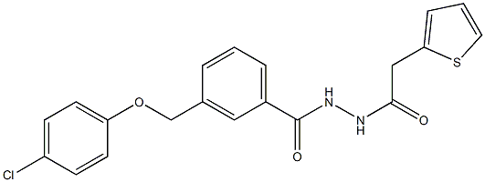 3-[(4-chlorophenoxy)methyl]-N'-(2-thienylacetyl)benzohydrazide 结构式