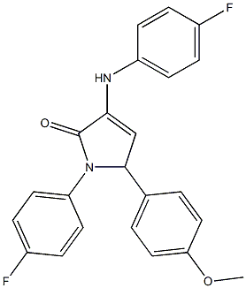 3-(4-fluoroanilino)-1-(4-fluorophenyl)-5-(4-methoxyphenyl)-1,5-dihydro-2H-pyrrol-2-one 结构式