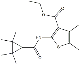 ethyl 4,5-dimethyl-2-{[(2,2,3,3-tetramethylcyclopropyl)carbonyl]amino}-3-thiophenecarboxylate 结构式