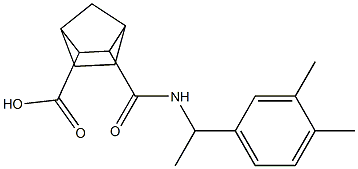 3-({[1-(3,4-dimethylphenyl)ethyl]amino}carbonyl)bicyclo[2.2.1]heptane-2-carboxylic acid 结构式