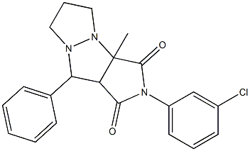 2-(3-chlorophenyl)-3a-methyl-9-phenyltetrahydro-5H-pyrazolo[1,2-a]pyrrolo[3,4-c]pyrazole-1,3(2H,3aH)-dione 结构式