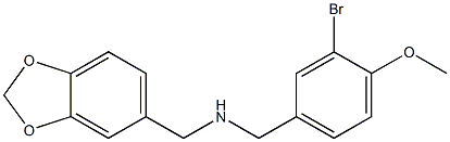 N-(1,3-benzodioxol-5-ylmethyl)-N-(3-bromo-4-methoxybenzyl)amine 结构式