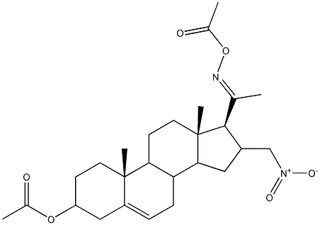 20-[(acetyloxy)imino]-16-{nitromethyl}pregn-5-en-3-yl acetate 结构式