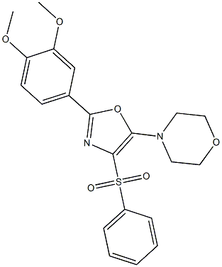 4-[2-(3,4-dimethoxyphenyl)-4-(phenylsulfonyl)-1,3-oxazol-5-yl]morpholine 结构式