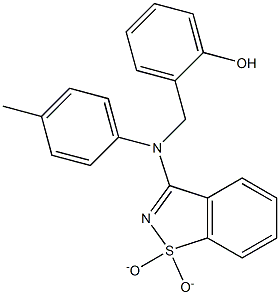 2-{[(1,1-dioxido-1,2-benzisothiazol-3-yl)-4-methylanilino]methyl}phenol 结构式