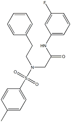 N-(3-fluorophenyl)-2-[[(4-methylphenyl)sulfonyl](2-phenylethyl)amino]acetamide 结构式