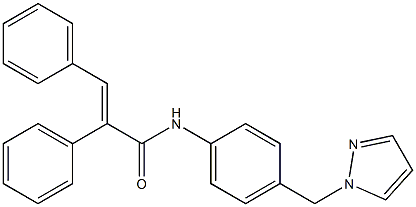 2,3-diphenyl-N-[4-(1H-pyrazol-1-ylmethyl)phenyl]acrylamide 结构式