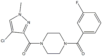 1-[(4-chloro-1-methyl-1H-pyrazol-3-yl)carbonyl]-4-(3-fluorobenzoyl)piperazine 结构式