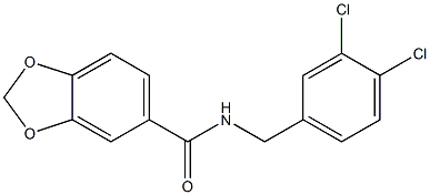 N-(3,4-dichlorobenzyl)-1,3-benzodioxole-5-carboxamide 结构式