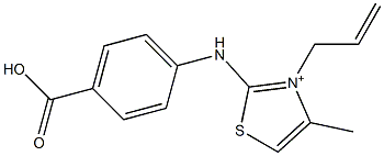 3-allyl-2-(4-carboxyanilino)-4-methyl-1,3-thiazol-3-ium 结构式