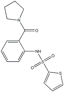 N-[2-(1-pyrrolidinylcarbonyl)phenyl]-2-thiophenesulfonamide 结构式