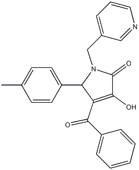 4-benzoyl-3-hydroxy-5-(4-methylphenyl)-1-(3-pyridinylmethyl)-1,5-dihydro-2H-pyrrol-2-one 结构式