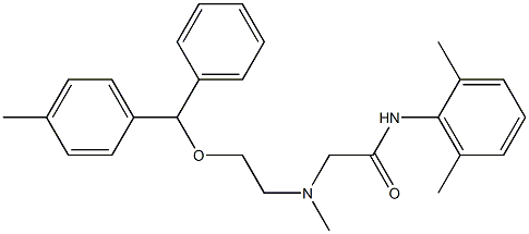 N-(2,6-dimethylphenyl)-2-(methyl{2-[(4-methylphenyl)(phenyl)methoxy]ethyl}amino)acetamide 结构式