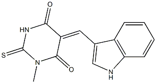 5-(1H-indol-3-ylmethylene)-1-methyl-2-thioxodihydro-4,6(1H,5H)-pyrimidinedione 结构式