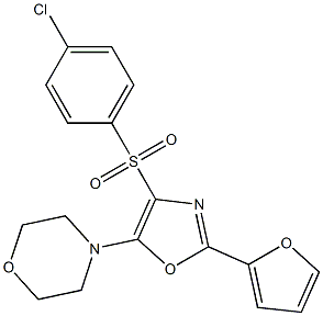 4-{4-[(4-chlorophenyl)sulfonyl]-2-furan-2-yl-1,3-oxazol-5-yl}morpholine 结构式