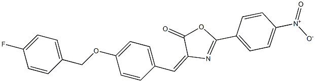 4-{4-[(4-fluorobenzyl)oxy]benzylidene}-2-{4-nitrophenyl}-1,3-oxazol-5(4H)-one 结构式