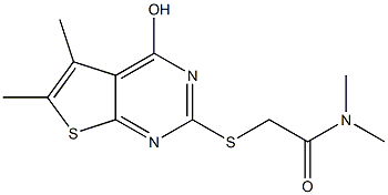 2-[(4-hydroxy-5,6-dimethylthieno[2,3-d]pyrimidin-2-yl)sulfanyl]-N,N-dimethylacetamide 结构式