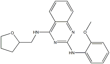 N-[2-(2-methoxyanilino)-4-quinazolinyl]-N-(tetrahydro-2-furanylmethyl)amine 结构式