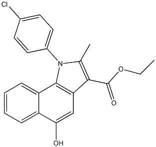 ethyl 1-(4-chlorophenyl)-5-hydroxy-2-methyl-1H-benzo[g]indole-3-carboxylate 结构式