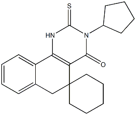 3-cyclopentyl-4-oxo-2-thioxo-1,2,3,4,5,6-hexahydrospiro(benzo[h]quinazoline-5,1'-cyclohexane) 结构式