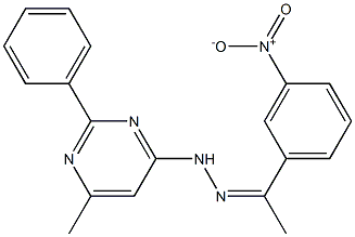1-{3-nitrophenyl}ethanone (6-methyl-2-phenyl-4-pyrimidinyl)hydrazone 结构式
