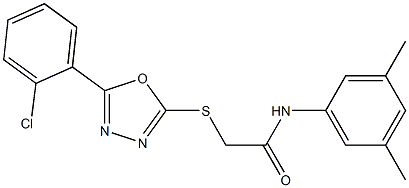 2-{[5-(2-chlorophenyl)-1,3,4-oxadiazol-2-yl]sulfanyl}-N-(3,5-dimethylphenyl)acetamide 结构式