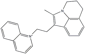 1-[2-(2-methyl-5,6-dihydro-4H-pyrrolo[3,2,1-ij]quinolin-1-yl)ethyl]quinolinium 结构式