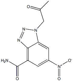 6-nitro-1-(2-oxopropyl)-1H-1,2,3-benzotriazol-4-ylformamide 结构式
