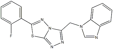 1-{[6-(2-fluorophenyl)[1,2,4]triazolo[3,4-b][1,3,4]thiadiazol-3-yl]methyl}-1H-benzimidazole 结构式