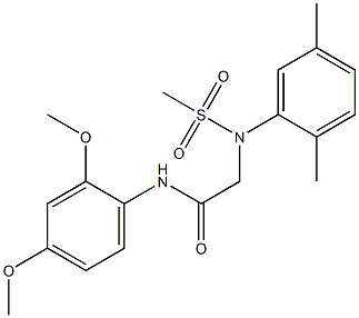 N-(2,4-dimethoxyphenyl)-2-[2,5-dimethyl(methylsulfonyl)anilino]acetamide 结构式