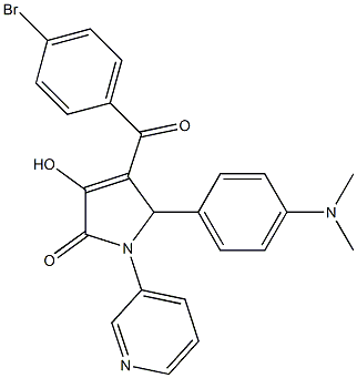 4-(4-bromobenzoyl)-5-[4-(dimethylamino)phenyl]-3-hydroxy-1-(3-pyridinyl)-1,5-dihydro-2H-pyrrol-2-one 结构式