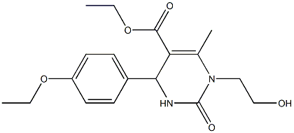 ethyl 4-(4-ethoxyphenyl)-1-(2-hydroxyethyl)-6-methyl-2-oxo-1,2,3,4-tetrahydro-5-pyrimidinecarboxylate 结构式