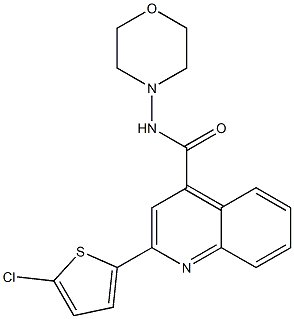 2-(5-chloro-2-thienyl)-N-(4-morpholinyl)-4-quinolinecarboxamide 结构式