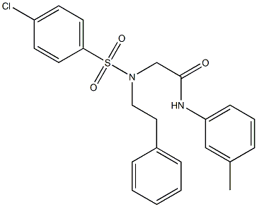 2-[[(4-chlorophenyl)sulfonyl](2-phenylethyl)amino]-N-(3-methylphenyl)acetamide 结构式